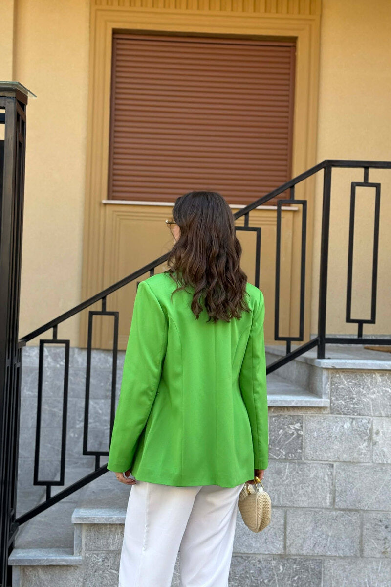 XHAKETE KLASIKE ME BUTONA GOLD PER FEMRA NE NGJYRE JESHILE TE ZBARDHUR - 4