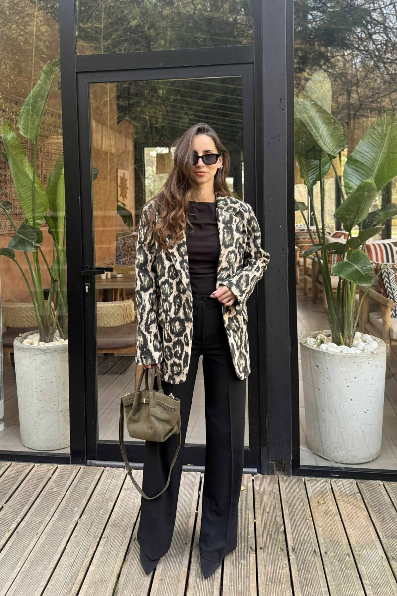 XHAKETE KLASIKE ME DIZAJN LEOPARDI PER FEMRA NE NGJYRE JESHILE - 4