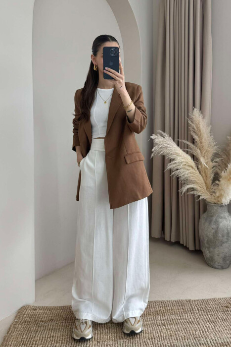 XHAKETË KLASIKE PËR FEMRA NË NGJYRËN KAFE - 2