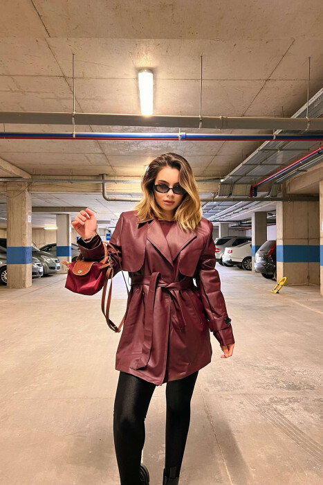 XHAKETË LËKURE PËR FEMRA NË NGJYRËN VISHNJË - KLAUDIO FASHION