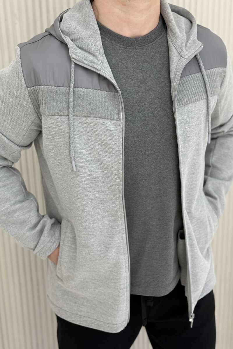 XHAKETË ME KAPUC PËR MESHKUJ NË NGJYRËN GRI - 3