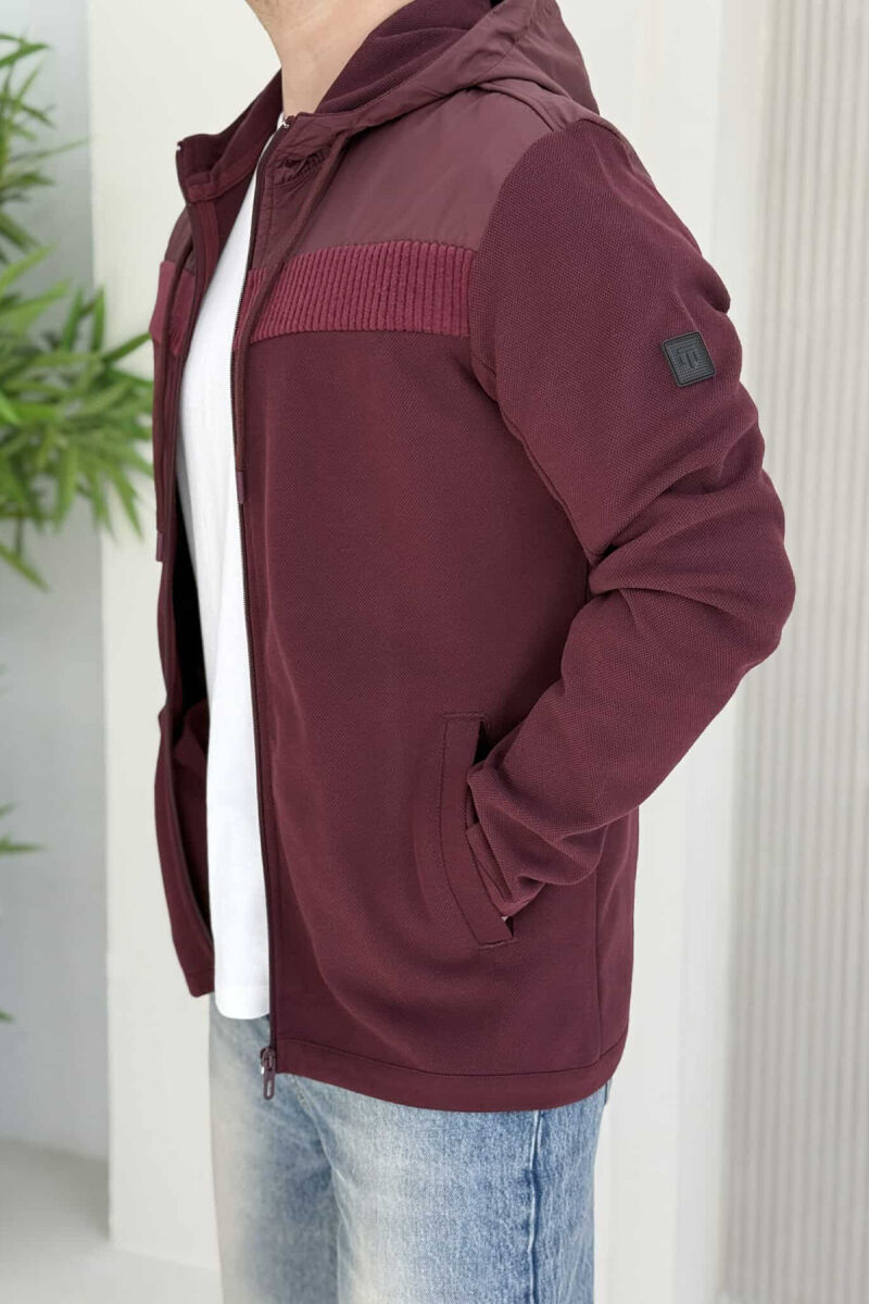 XHAKETË ME KAPUC PËR MESHKUJ NË NGJYRËN VISHNJË - 3