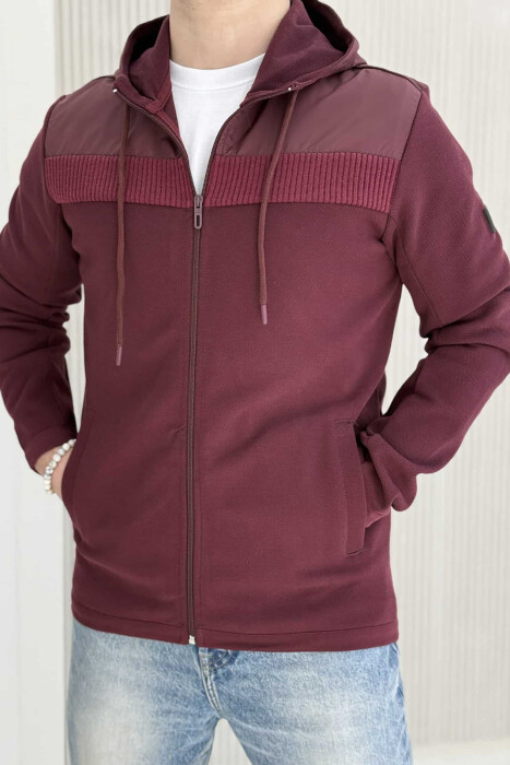 XHAKETË ME KAPUC PËR MESHKUJ NË NGJYRËN VISHNJË - 4