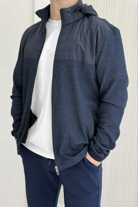 XHAKETË ME KAPUC PËR MESHKUJ NË NGJYRËN BLU - 3