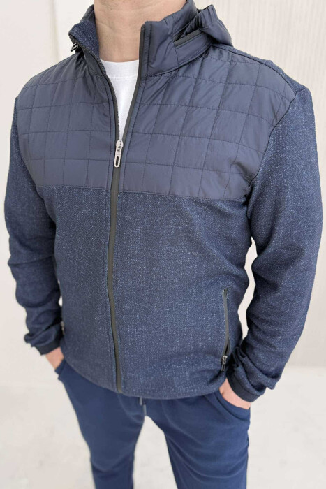 XHAKETË ME KAPUC PËR MESHKUJ NË NGJYRËN BLU - 4