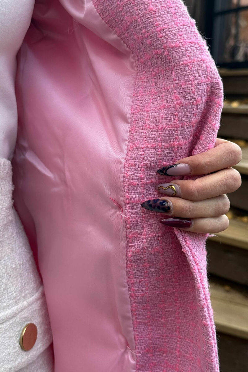 XHAKETE NJE NGJYRESHE ME BUTONA GOLD PER FEMRA NE NGJYRE ROZE - 4