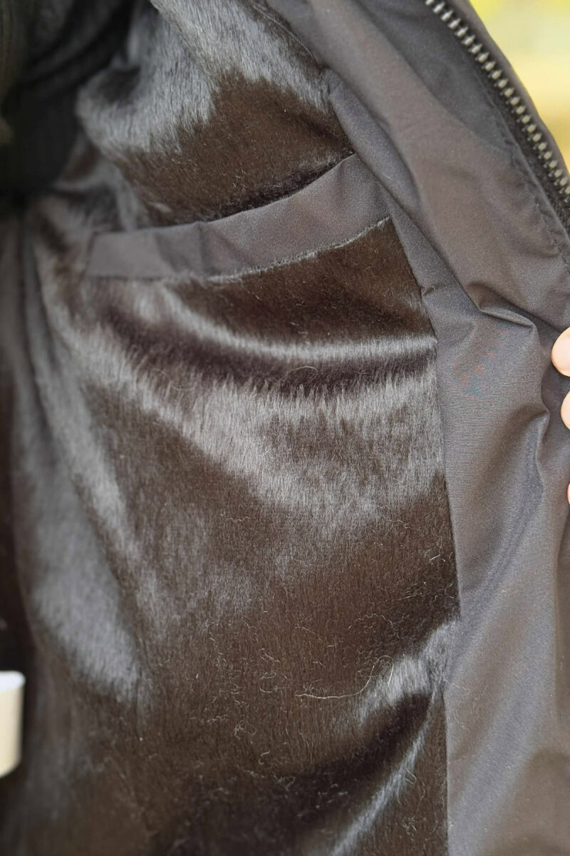 HOODED ONE COLOR MEN PUFFER JACKET BLACK/ E ZEZE - 6