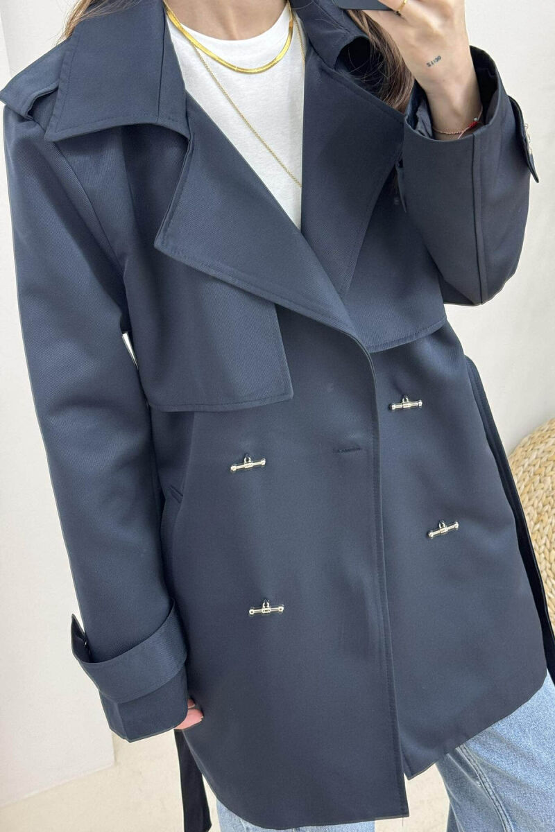 XHAKETË NJË NGJYRËSHE ME KOPSA PËR FEMRA NË NGJYRËN BLU E ERRËT - 3