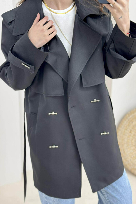 XHAKETË NJË NGJYRËSHE ME KOPSA PËR FEMRA NË NGJYRËN E ZEZË - 3