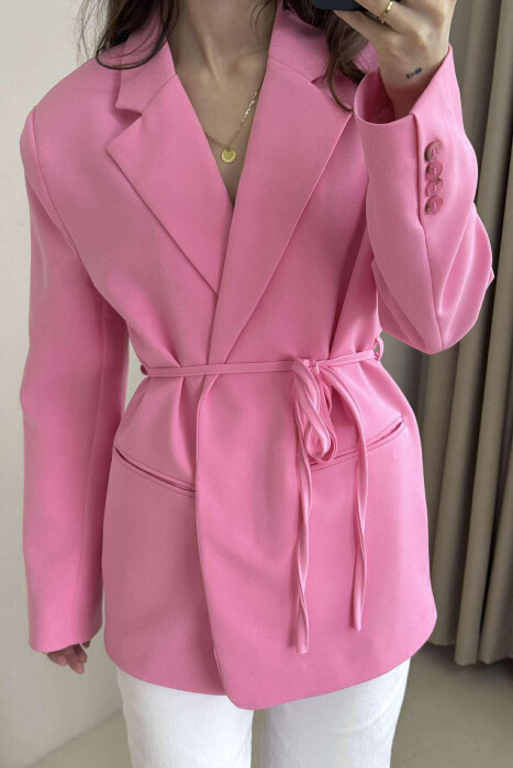 XHAKETË NJË NGJYRËSHE ME DETAJIN E LIDHSES PËR FEMRA NË NGJYRËN ROZË - 3