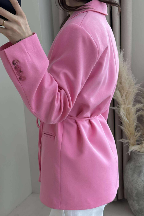 XHAKETË NJË NGJYRËSHE ME DETAJIN E LIDHSES PËR FEMRA NË NGJYRËN ROZË - 4