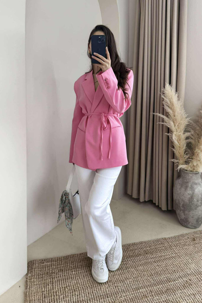 XHAKETË NJË NGJYRËSHE ME DETAJIN E LIDHSES PËR FEMRA NË NGJYRËN ROZË - 5