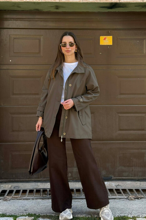 XHAKETE NJE NGJYRESHE ME ZINXHIR DHE BUTONA PER FEMRA NE NGJYRE JESHILE TE ERRET - 3