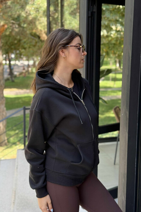 XHAKETË PAMBUKU NJË NGJYRËSHE PËR FEMRA NË NGJYRËN E ZEZË - 3