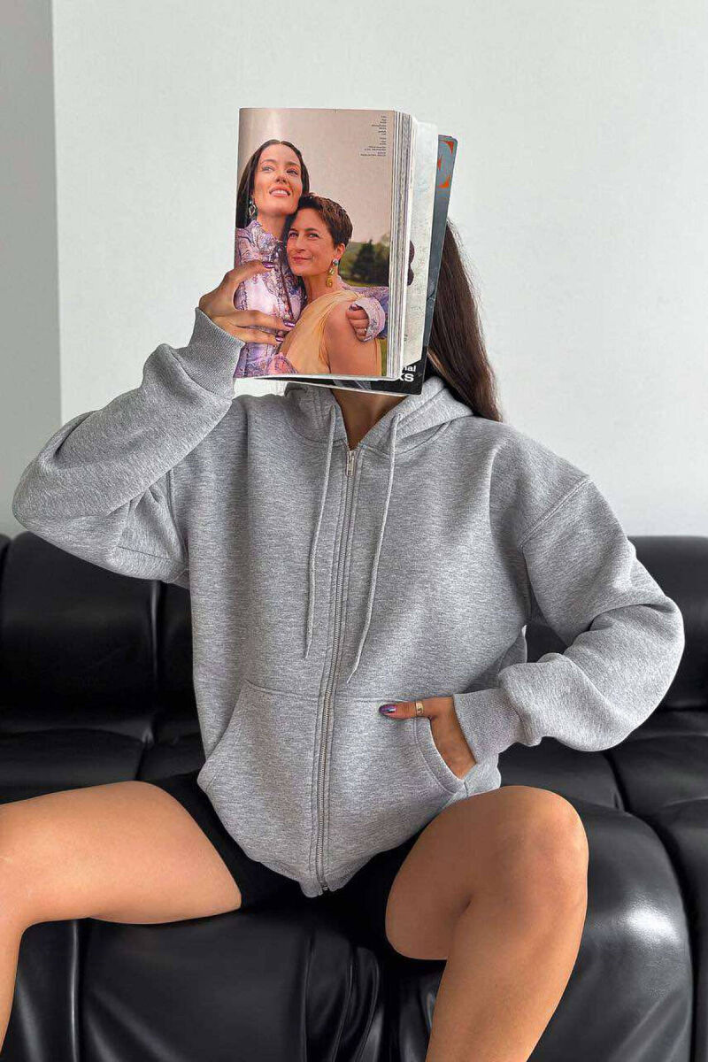 XHAKETË PAMBUKU NJË NGJYRËSHE PËR FEMRA NË NGJYRËN GRI - 6