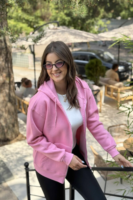 XHAKETË PAMBUKU NJË NGJYRËSHE PËR FEMRA NË NGJYRËN ROZË - 3