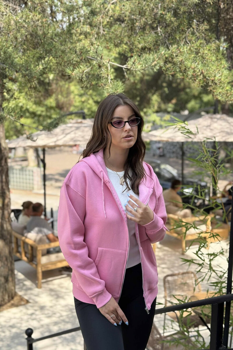 XHAKETË PAMBUKU NJË NGJYRËSHE PËR FEMRA NË NGJYRËN ROZË - 2