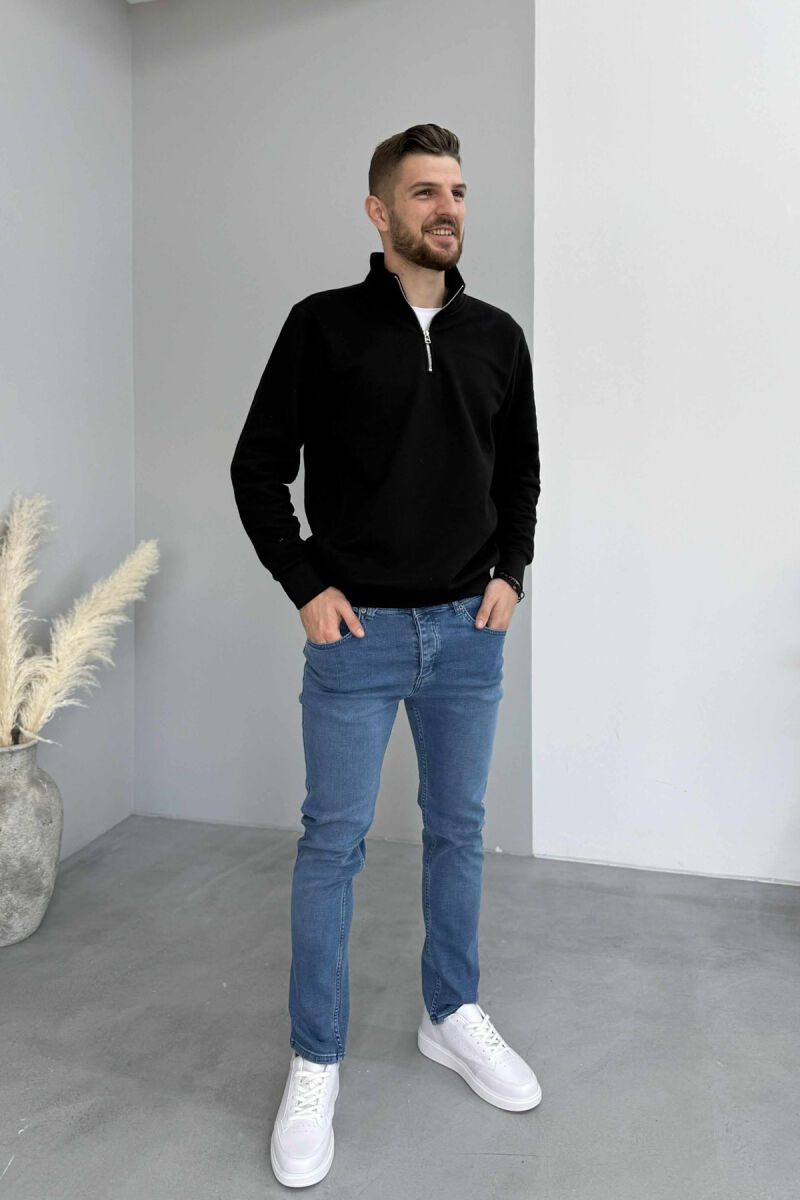 XHINSE NJË NGJYRËSHE ELASTIKE ME BUTON TË FSHEHUR PËR MESHKUJ NË NGJYRË BLU - 2