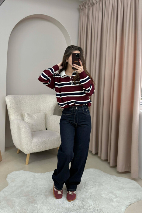 XHINSE NJE NGJYRESHE TË GJERA PËR FEMRA NE NGJYRE BLU TE ERRET - 2