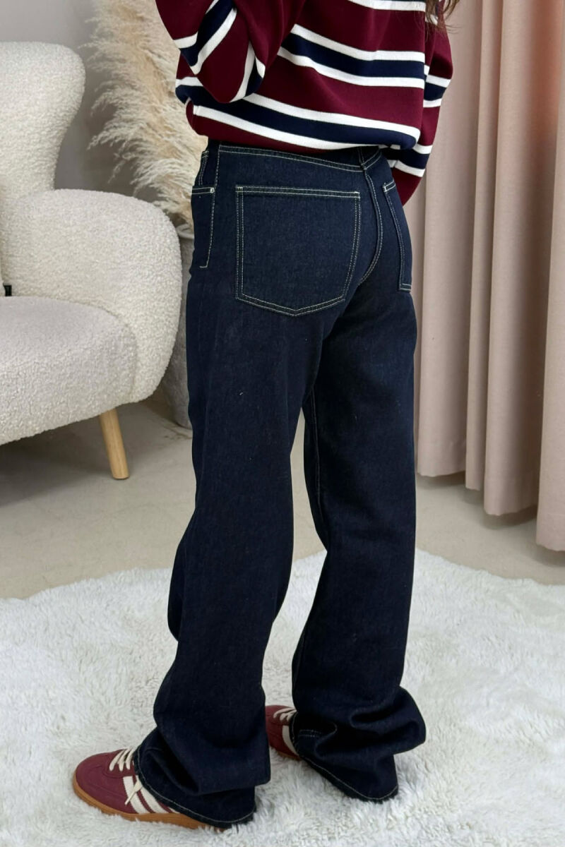 XHINSE NJE NGJYRESHE TË GJERA PËR FEMRA NE NGJYRE BLU TE ERRET - 4