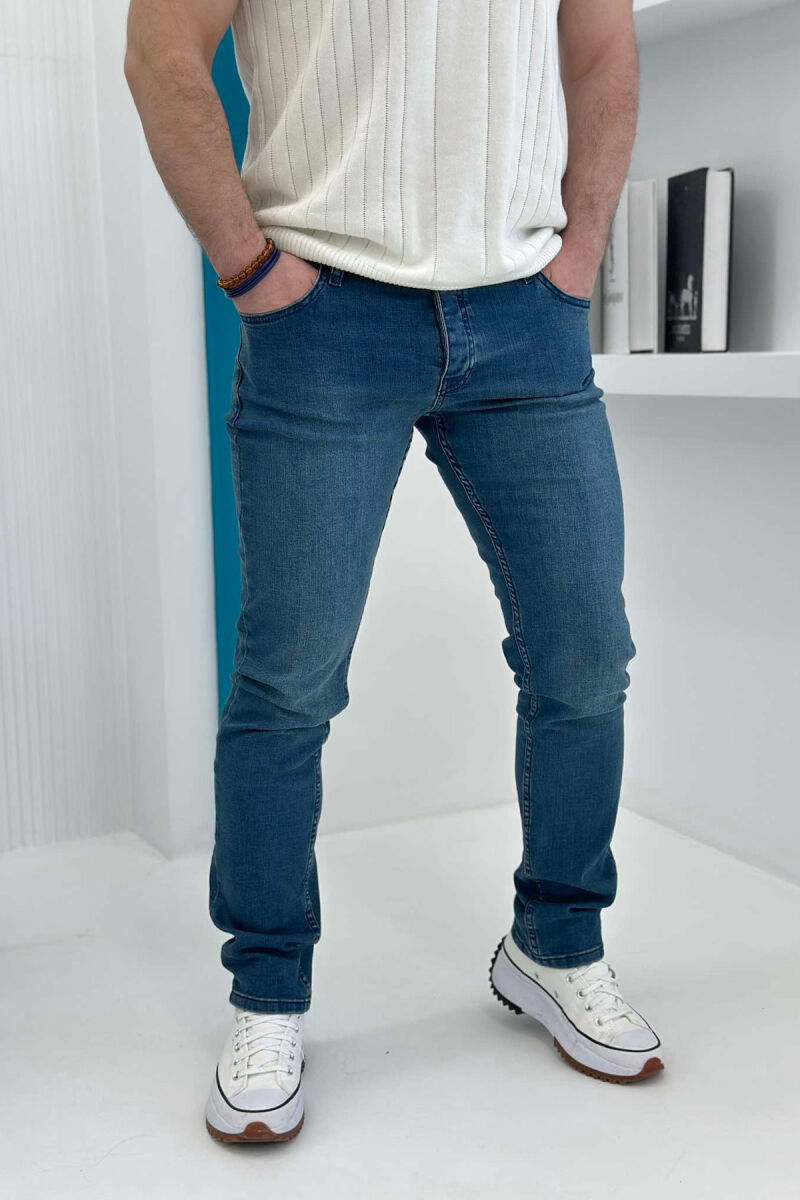 XHINSE NJË NGJYRËSHE TË THJESHTA PËR MESHKUJ NË NGJYRËN BLU - 2