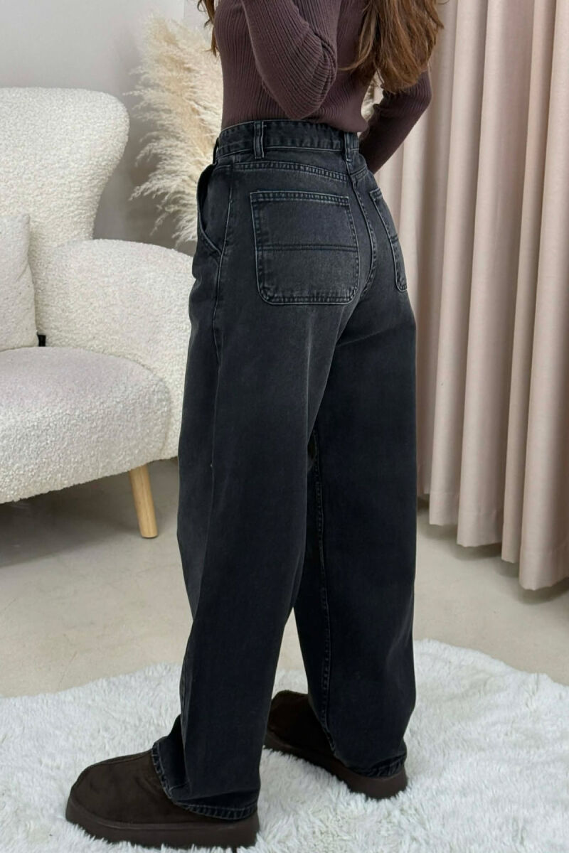 WIDE LEG WOMEN JEANS DARK GREY/GEE - 4