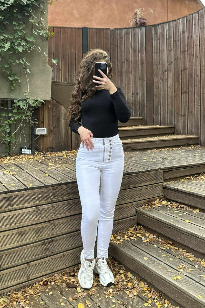 XHINSE TË NGUSHTA NJË NGJYRËSHE PËR FEMRA NË NGJYRËN E BARDHË - 2