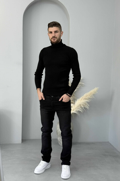 XHINSE TË THJESHTA NJË NGJYRËSHE ME ELASTICITET PËR MESHKUJ NË NGJYRË TË ZEZË - 2