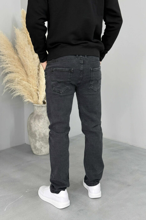 XHINSE TË THJESHTA NJË NGJYRËSHE PËR MESHKUJ NË NGJYRË GRI TË ERRËT - 4