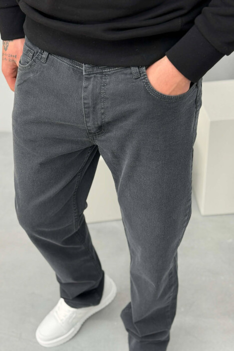 XHINSE TË THJESHTA NJË NGJYRËSHE PËR MESHKUJ NË NGJYRË GRI TË ERRËT - 5