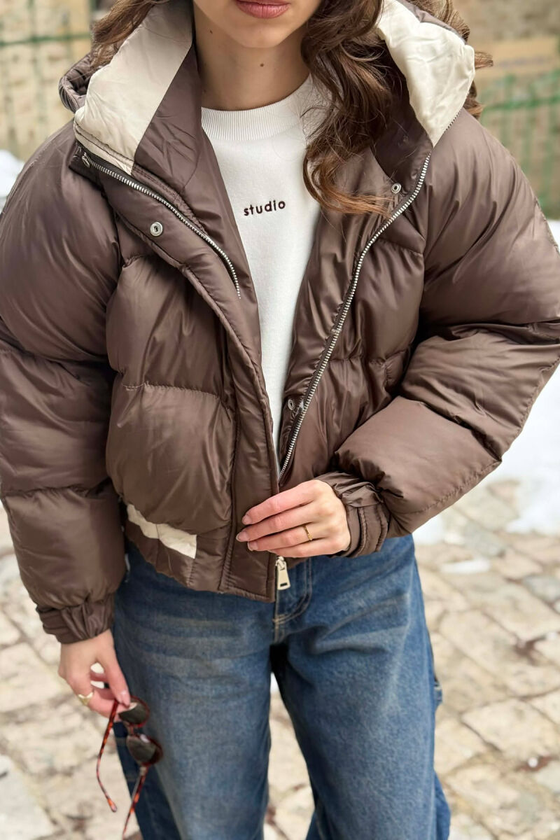 XHUP I SHKURTER NJE NGJYRESH ME ZINXHIR PER FEMRA NE NGJYRE KAFE TE ERRET - 3