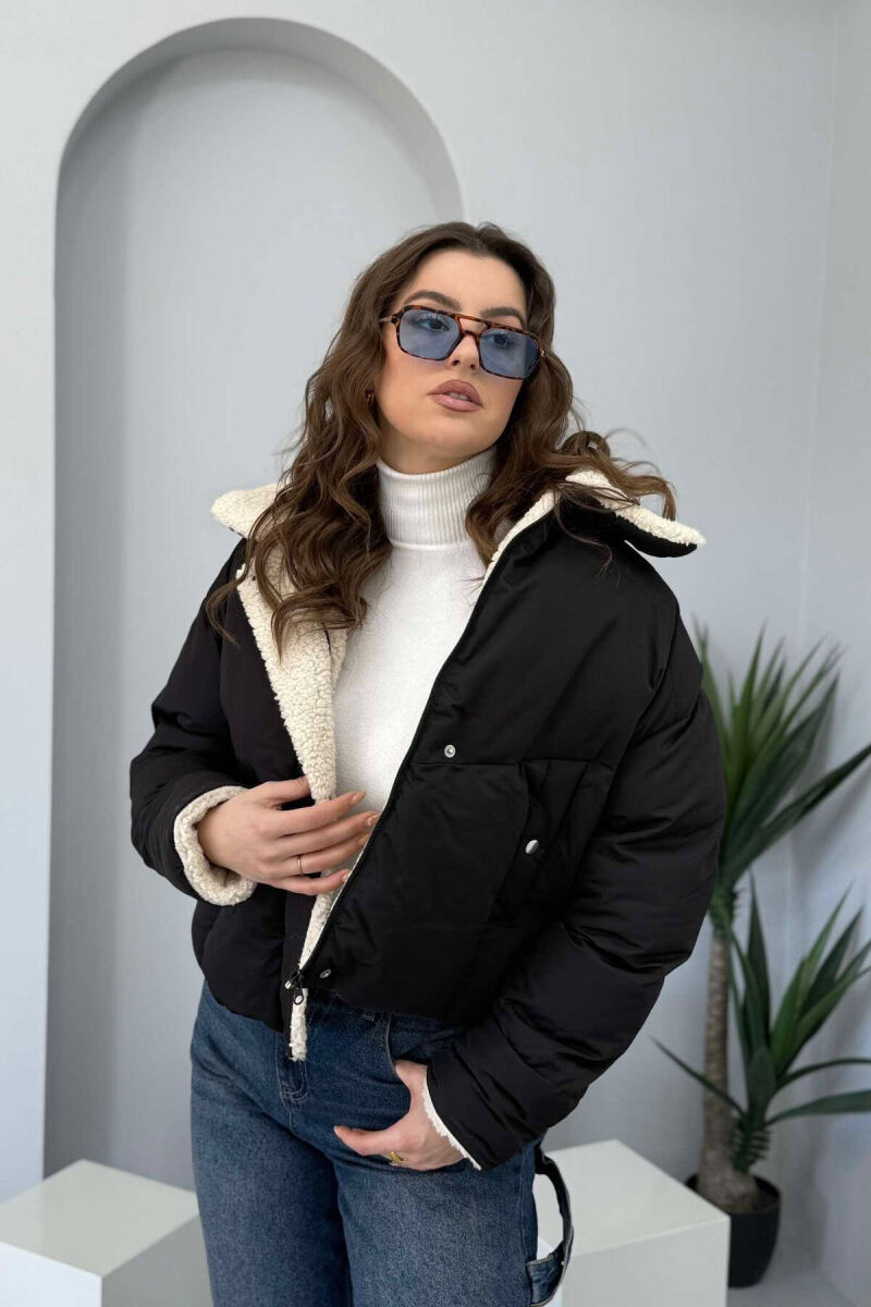 XHUP I THJESHTË PËR FEMRA NË NGJYRËN E ZEZË MAT - 6