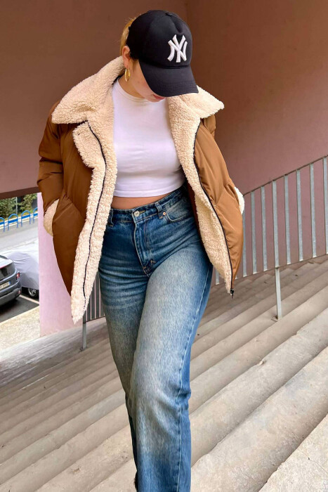 XHUP I THJESHTË PËR FEMRA NË NGJYRËN KAFE - 3