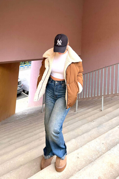 XHUP I THJESHTË PËR FEMRA NË NGJYRËN KAFE - 5