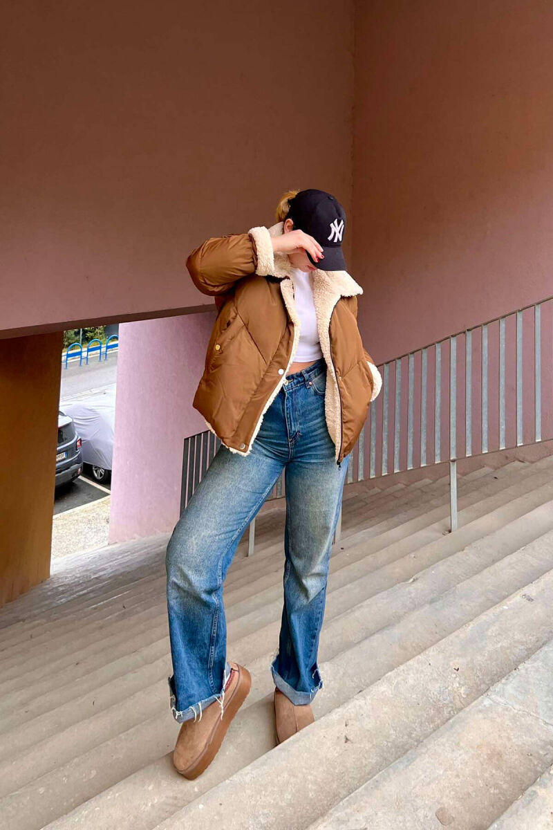 XHUP I THJESHTË PËR FEMRA NË NGJYRËN KAFE - 6