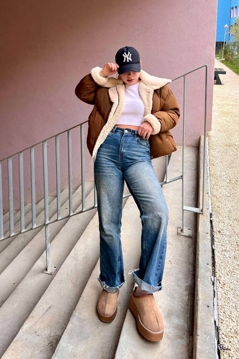 XHUP I THJESHTË PËR FEMRA NË NGJYRËN KAFE - 8