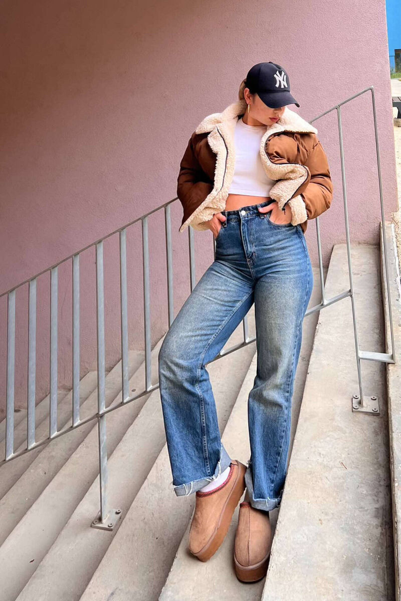 XHUP I THJESHTË PËR FEMRA NË NGJYRËN KAFE - 10