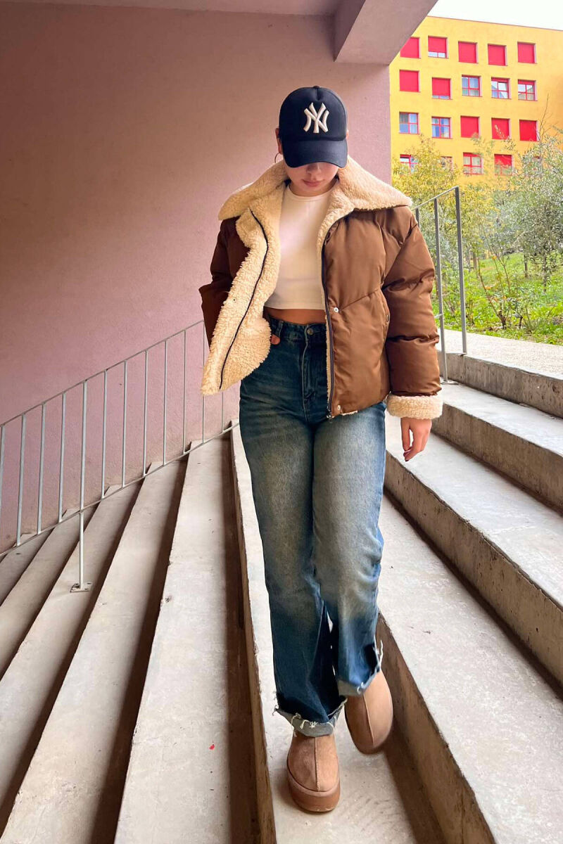 XHUP I THJESHTË PËR FEMRA NË NGJYRËN KAFE - 12