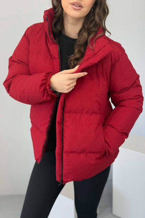 XHUP ME JAKË TË GJATË PËR FEMRA NË NGJYRËN VISHNJË - 3