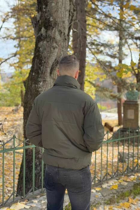 XHUP NJË NGJYRËSH ME BEL TË SHKURTËR PËR MESHKUJ NË NGJYRË JESHILE - 3