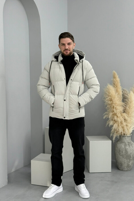 XHUP NJE NGJYRESH ME KAPUÇ DHE PUSH PER MESHKUJ NE NGJYRE GRI TE ZBARDHUR - 2