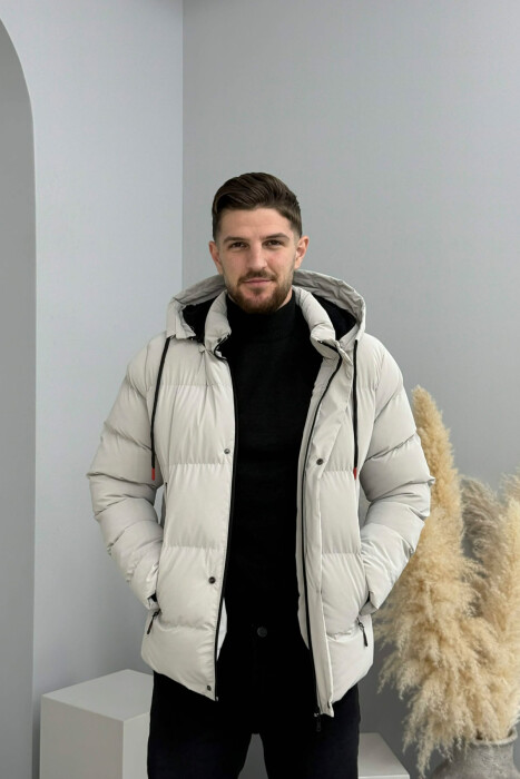 XHUP NJE NGJYRESH ME KAPUÇ DHE PUSH PER MESHKUJ NE NGJYRE GRI TE ZBARDHUR - 6