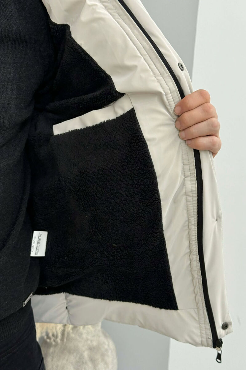 XHUP NJE NGJYRESH ME KAPUÇ DHE PUSH PER MESHKUJ NE NGJYRE GRI TE ZBARDHUR - 7