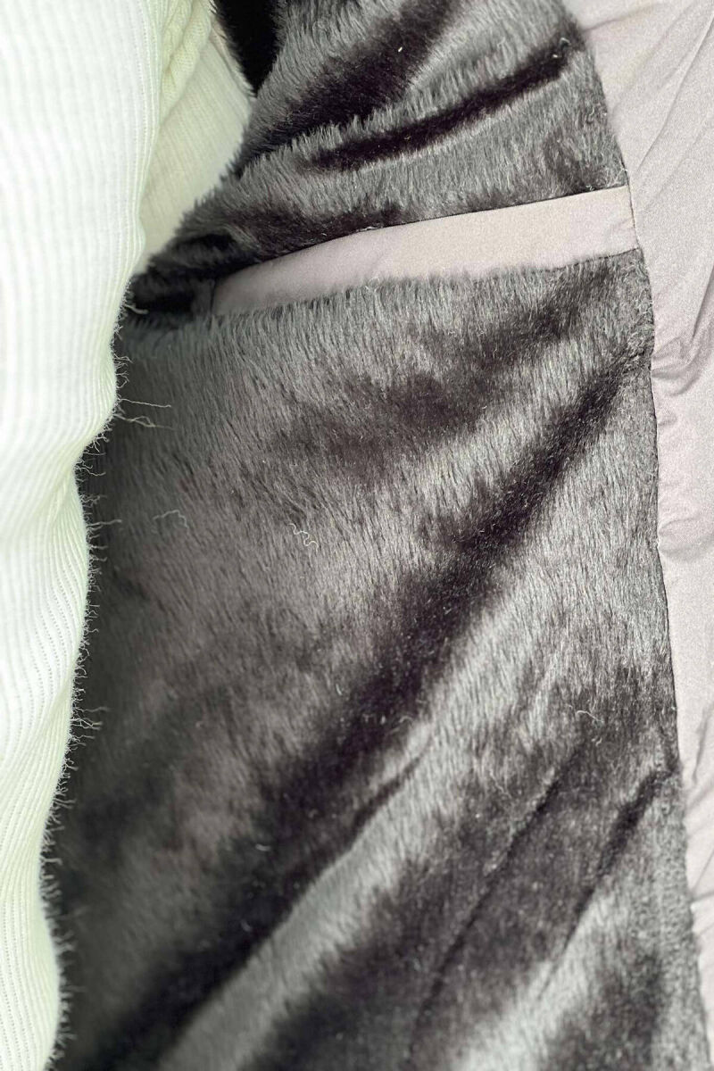 XHUP NJË NGJYRËSH ME KAPUC PËR MESHKUJ NË NGJYRËN GRI E ERRËT - 3