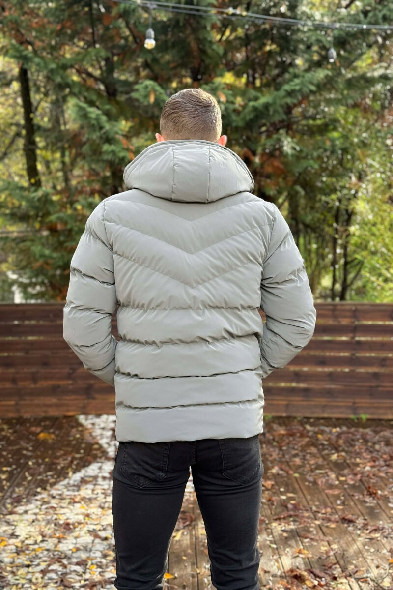 XHUP NJE NGJYRESH ME PUSH DHE KAPUÇ PER MESHKUJ NE NGJYRE GRI - 4