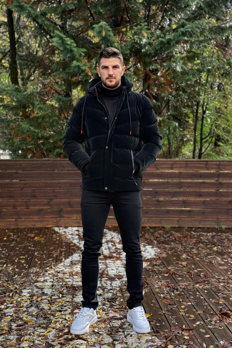 XHUP NJE NGJYRESH ME PUSH DHE KAPUÇ PER MESHKUJ NE NGJYRE TE ZEZE - 2