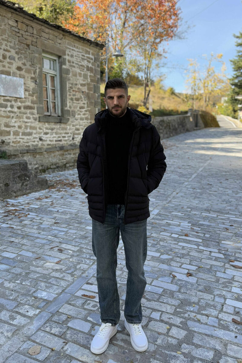 XHUP NJË NGJYRËSH ME PUSH PËR MESHKUJ NË NGJYRËN E ZEZË - 3