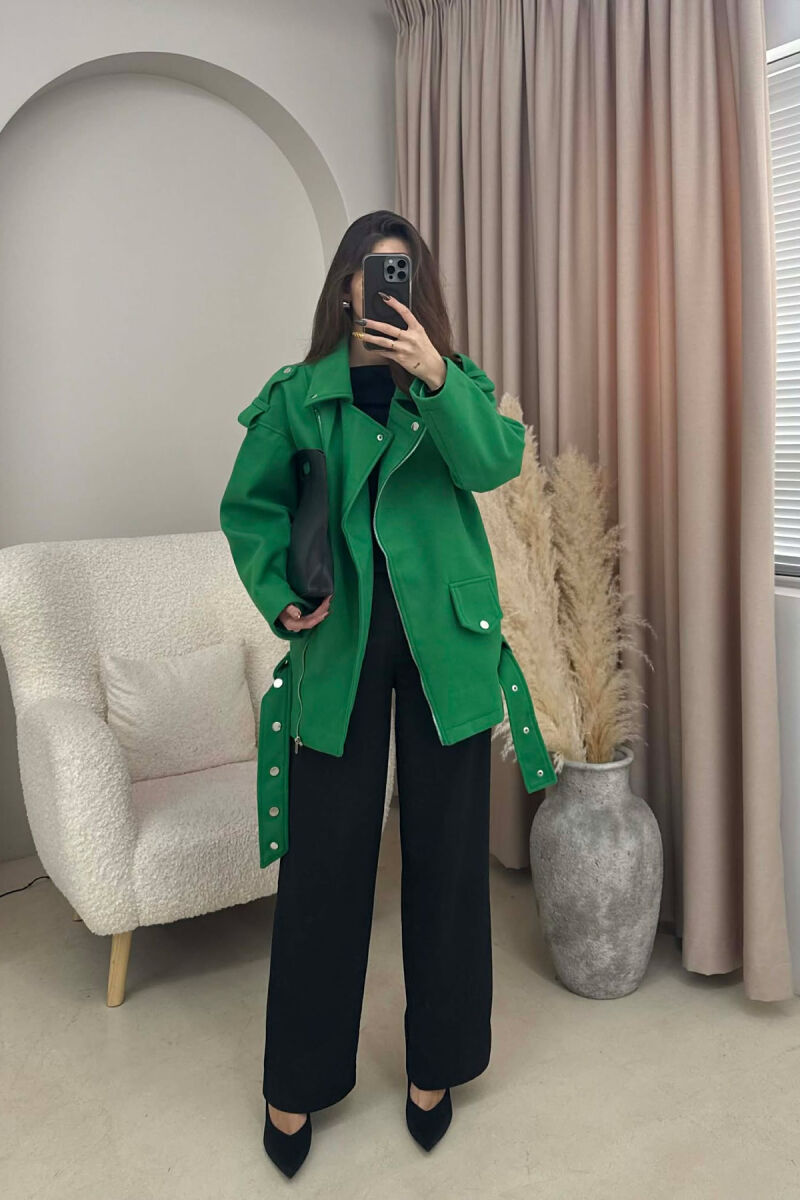 ZIPPED WOMEN JACKET GREEN/JESHILE - 2