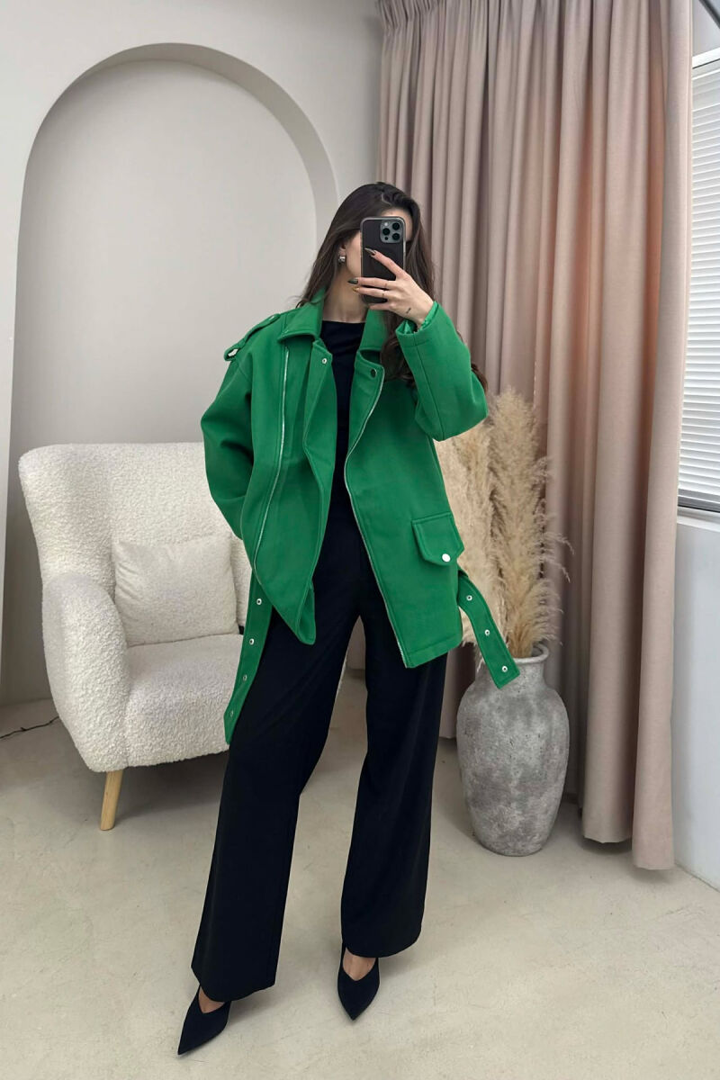 ZIPPED WOMEN JACKET GREEN/JESHILE - 4