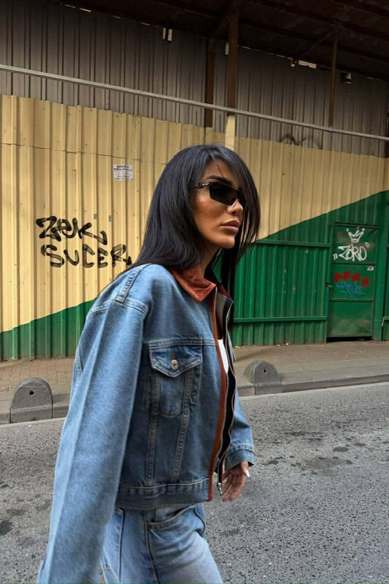 ZIPPER DENIM WOMAN JACKET BLUE/BLU - 3